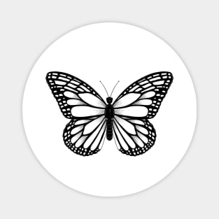 Monarch Butterfly - Black and White Magnet